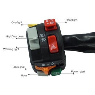 7/8 22mm Motorcycle Handlebar Control Switch Mount Warnin