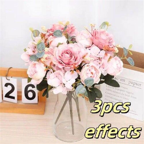 7 Heads Artificial Rose Flower Retro Silk Bride Bouquet