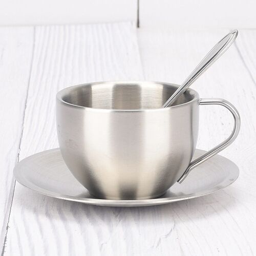 Creative Gift Cup Stainless Steel ffee Cup Set Double-layer
