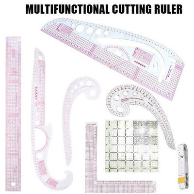 1pc DIY Drawing Tailoring Ruler Multi-function Cutting