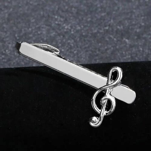 Fashion Men Tie Clip reble Clef Piano Score Tie Clip Musical
