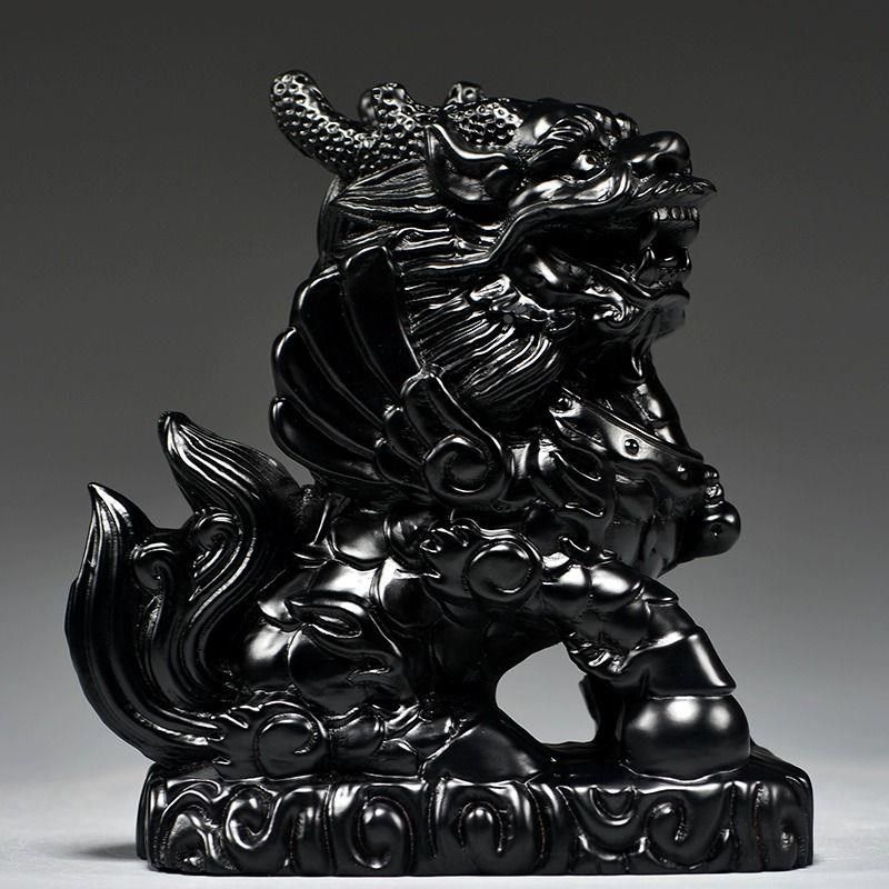 木雕麒麟黑檀木雕刻摆件实木一对火客厅电视柜玄关装饰开业送礼,家居饰品,户外/庭院摆件,淘宝优惠券,粉丝福利购,淘宝优惠卷