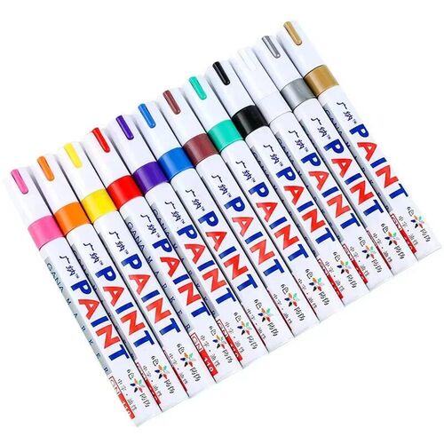 6 Pcs Colorful Permanent Paint Marker Pens Waterproof White