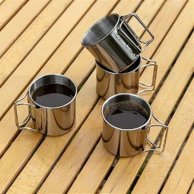 Hiking Mug Cup Stailess Steel Hollow Independent Bevel