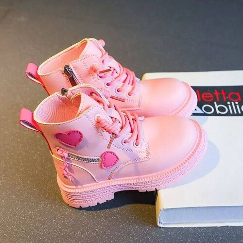 Girls Ankle Boots Fashion Princess PU Leather Rubber Outsole