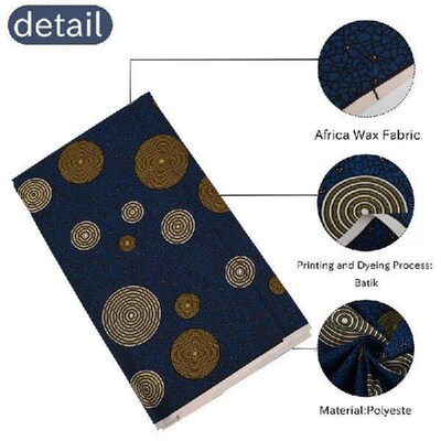 6 Yards African Ankara Polyester Wax Prints Fabric African