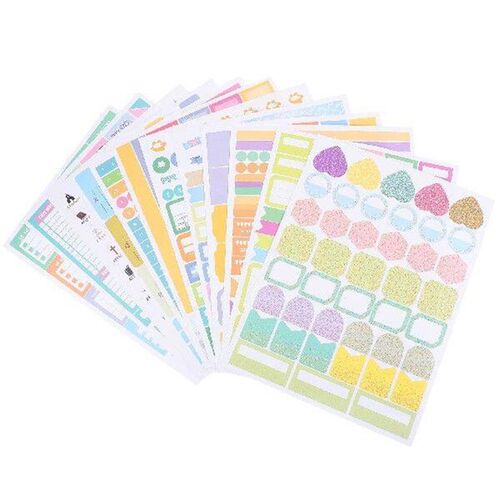 12 Sheets Planner Stickers Copper Plate Self Adhesive