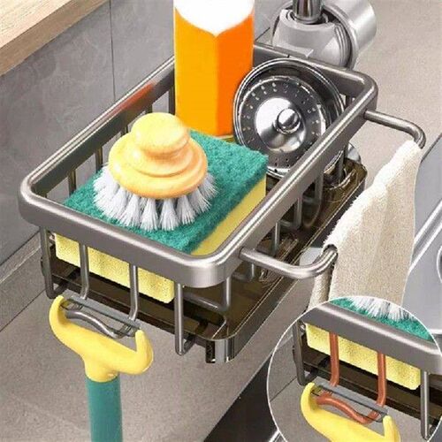 Sponge Holder Over Faucet Kitchen Sink Organizer, Space