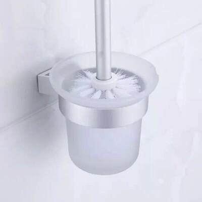 Space Aluminum Toilet Brush Holders Wall Mounted, Sliver Toi