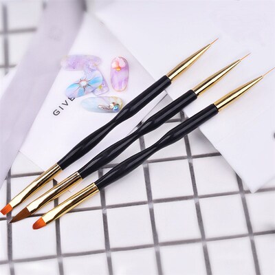 Nail Art Lines Painting Pen Brush Double Head UV Gel Polish