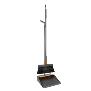 Broom and dustpan set, indoor, soft bristles, foldable