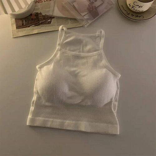 Korean Version Women Tank ops Thread Solid Casual Fashion Cr
