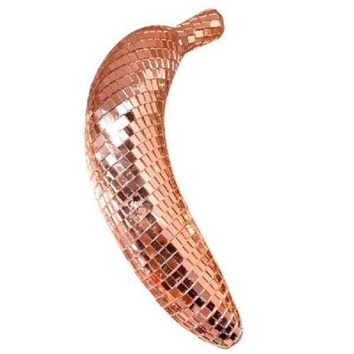 Discos Banana Statue Reflective Mirrored Sparkling Ornament