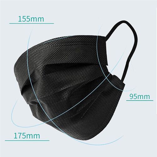 20 Pcs Black Disposable Face Mask Unisex Protective Mouth