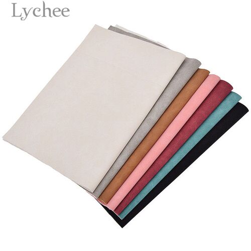 Lychee Life 21x29cm A4 Faux Suede PU Leather Fabric For Garm