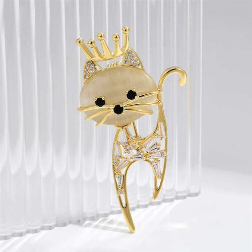 New Cute Kitten imitatoon Cat Eye Brooch Personalized Height