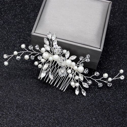 Crystal Pearl Tiaras Barrettes Hair Clips Hair Combs for Wed