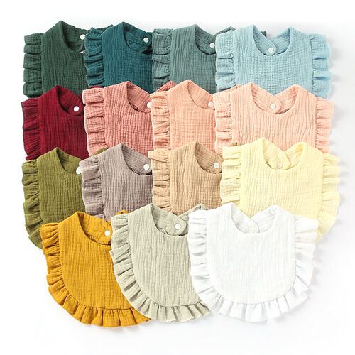 Baby Boy Girls Burp Cloths Lace Bibs Soft Cotton Adjustable