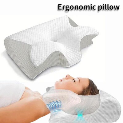 New 2 in 1 Ergonomic Memory Foam pillow Help Sleep,Protect T