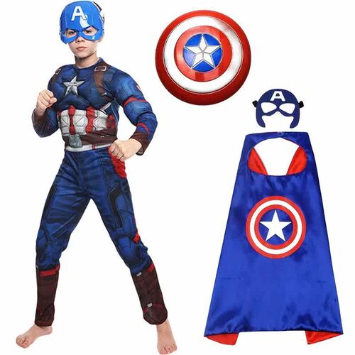 Captain America Kids Costume Muscle Jumpsuits Captain