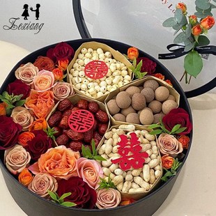 束修之礼包装盒圆形盒礼六装礼盒送老师礼包空盒六礼篮子盒子