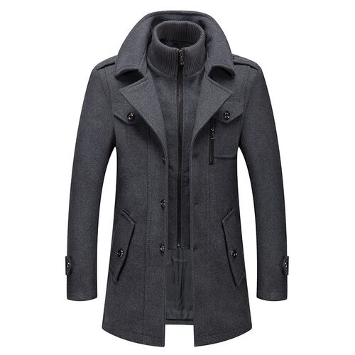 Autumn And Winter Mens Business Wool Coat Fashion Double Co