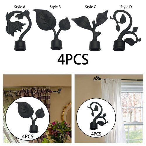 4 Pieces Curtain Rod End Durable Drapery Rail Pole Head Cap