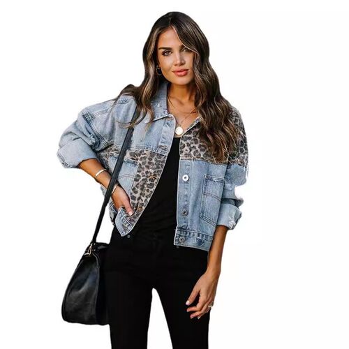Independent Station Leopard Print Fashion Stitching Hole Den