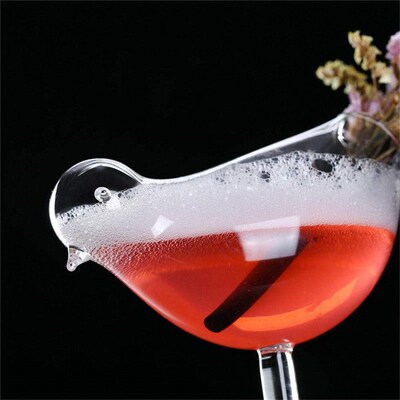 2Pcs/Set Bird Champagne Glass Creative Molecular Smoked Cock