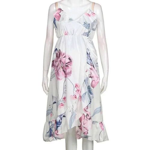Summer Pregnant Women Floral Slip Dress Maternity Flowers Dr