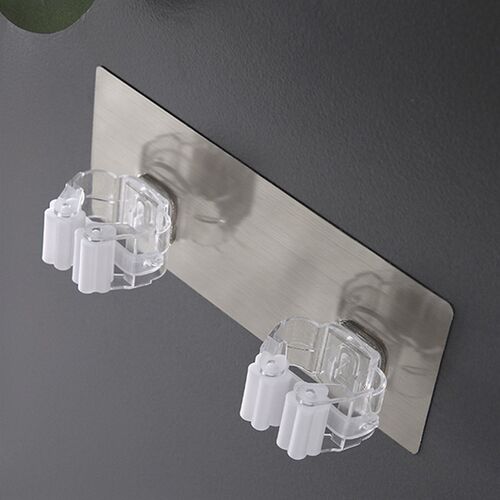 Adhesive Multi-Purpose Hooks Wall Mounted Mop Organizer Hold