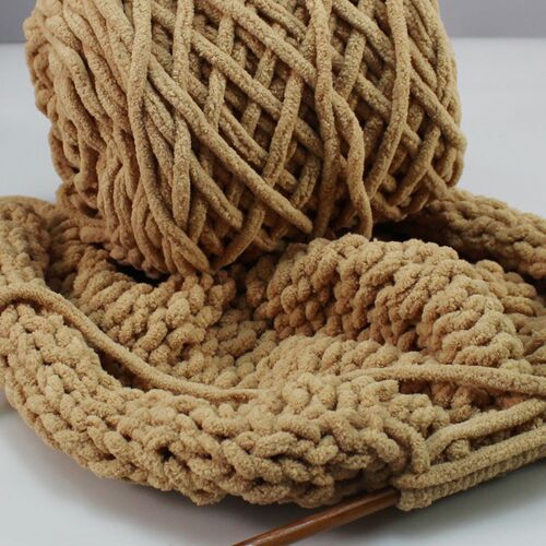 100g/ball Chenille Knitting Yarn Soft Ice Strip Line Cotton