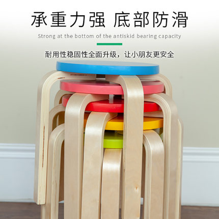 幼儿园桌椅实木板材儿童桌椅家具装培训班早教幼儿圆凳椅子