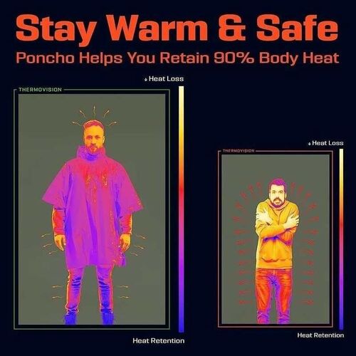 Outdoor Camping Emergency Raincoat Reflective First Aid Ponc