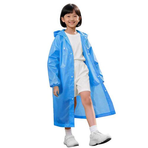 EVA Childrens Raincoat for Boys and Girls, Long Style Full