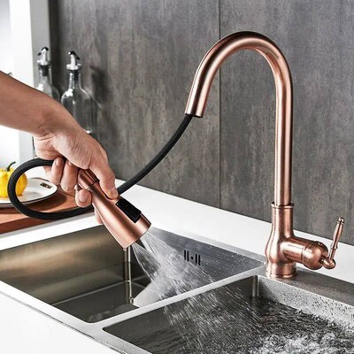 Kitchen Faucets Pull Out Antique Bronze Kitchen Sink Water M
