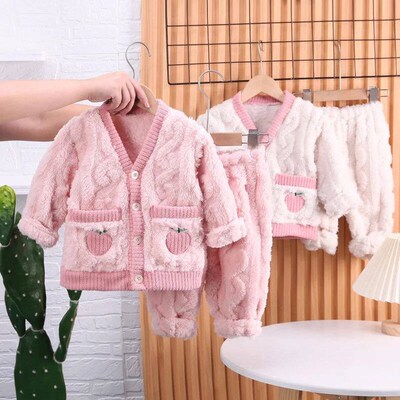 New Winter Sleepwear Baby Girls Clothes Children Warm Long S