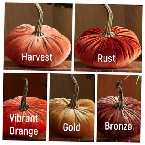 Halloween Pumpkin Ornament Pillow Decor Handmade Velvet Pump