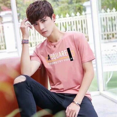 Summer Mens ort-sleeved T-irt Teenagers Round Neck Half-sle