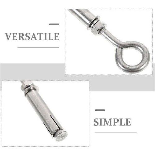 2 Pcs Concrete Anchor Eye Bolt Expansion Screw Brick Wall