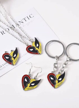 Mavel Deadpool and Wolverine Best Friends Keychain Set Split