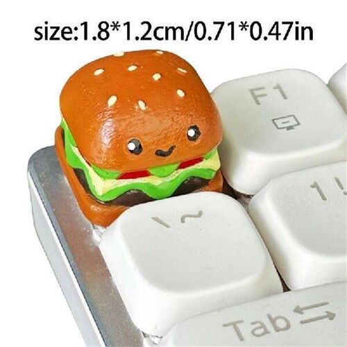 H8WA Resin Keycaps Realistic Burger Fries Hotdog Designs