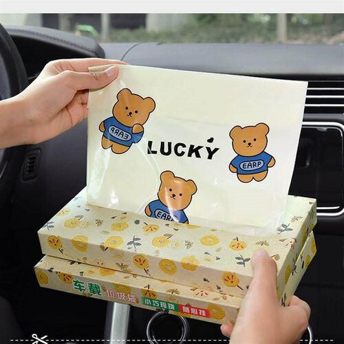 Traceless Bear Car Trash Bag - Adhesive Car Trash Bin, Folda
