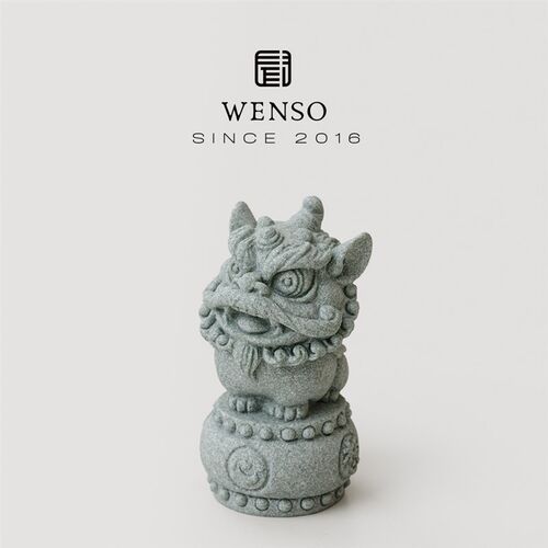 闻说中式瑞兽心想事成茶宠摆件 青砂石创意手工可养茶玩茶道零配
