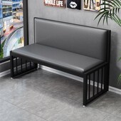 餐厅卡座酒吧烧烤奶茶店双人三人铁艺沙发软包长椅现代休闲长条凳