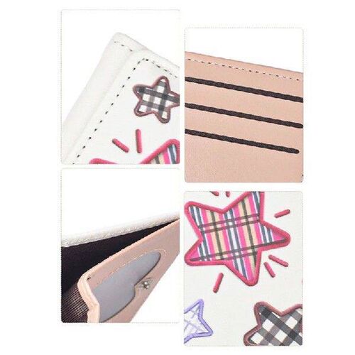 Cute Wallets For Women Star Embroidery Folding Short Hasp
