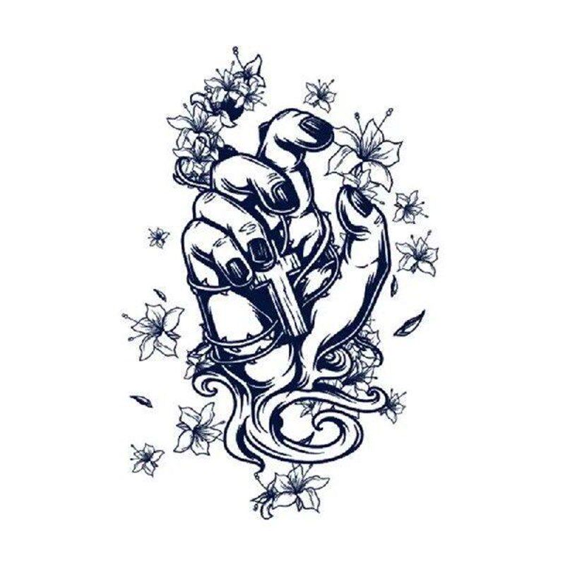 2/3/4PCS Semi Permanent Tattoo Sticker Fashionable And Bold - 实物图