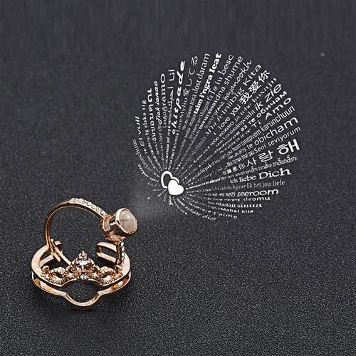 Fashion Projection Rings Sets For Couple Women 100 Language