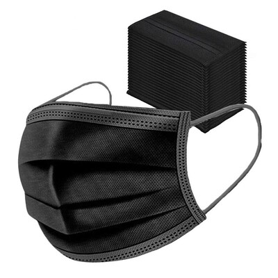 20 Pcs Black Disposable Face Mask Unisex Protective Mouth