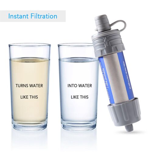 1/2Pcs Outdoor Survival Water Filter Straw Camping Equipment